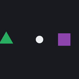 Sample: a square orbiting, a triangle crossing